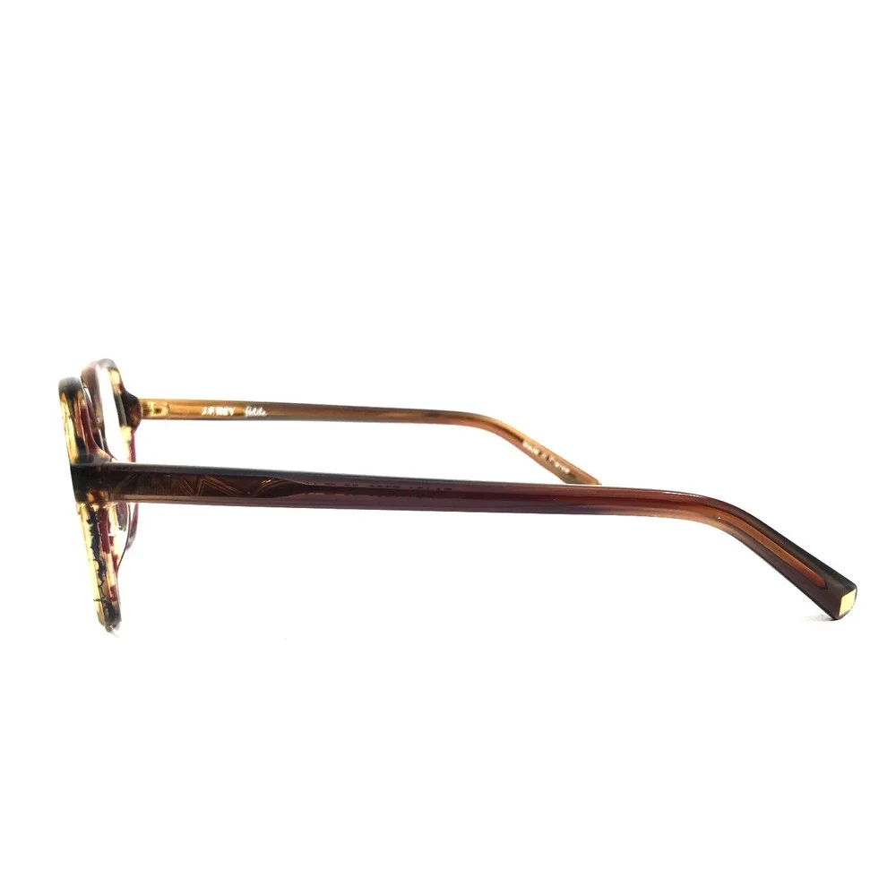 J.F. Rey Petite Eyeglasses Frames PA104 7080 Purple Horn Striped Brown 50-16-140